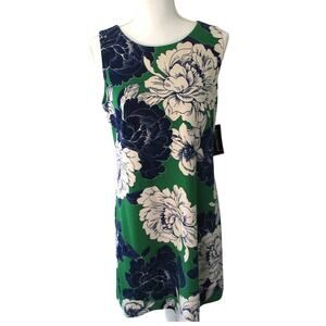 Jessica Howard Women's Multi Color Floral Sleeveless Lined Zip Back Dress NWT 10